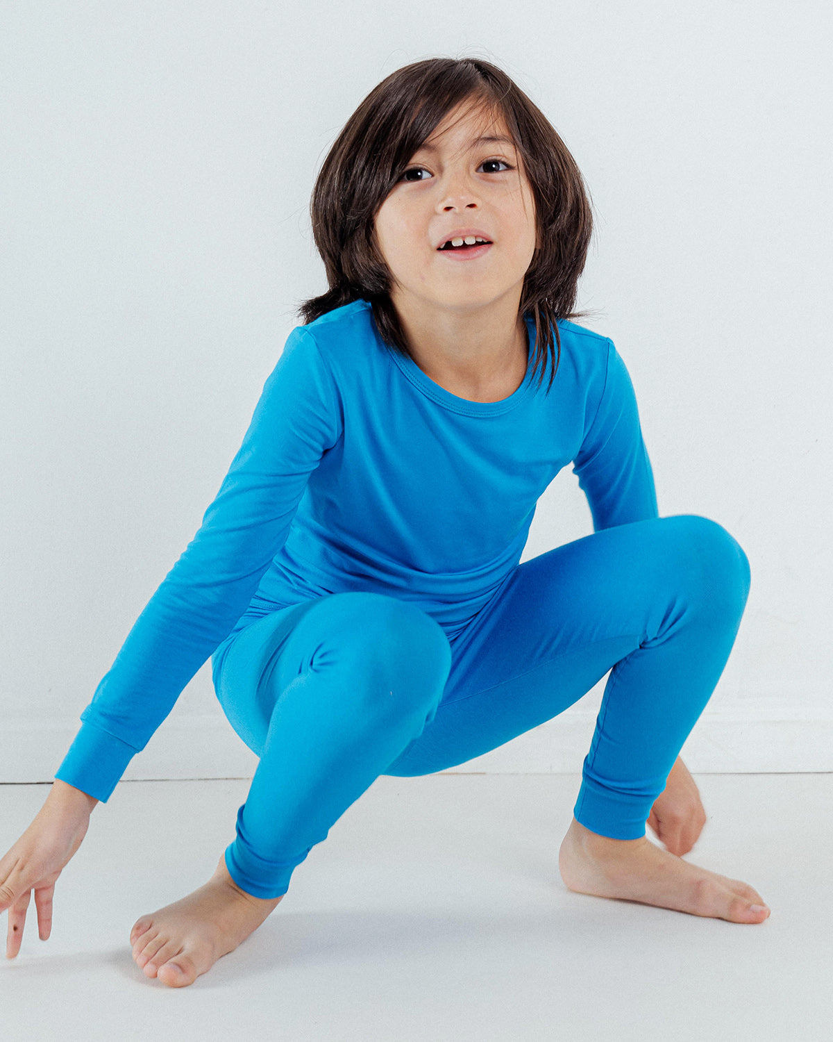 Tot and Posh Azul / 2T Pijama de Bambú 2 Piezas Liso