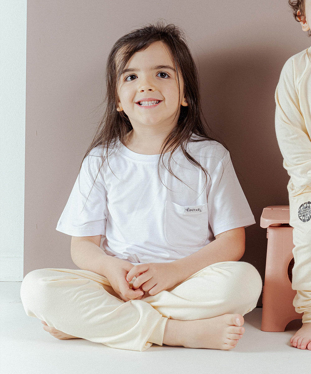 Tot and Posh Blanco / 12-18M T-Shirt De Bambú