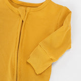 Tot and Posh Mostaza / 0-3M Romper Bambú y Algodón Ribbed 250.