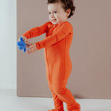 Tot and Posh Naranja / NB Romper Anti-Slip Bambú ultra suave.