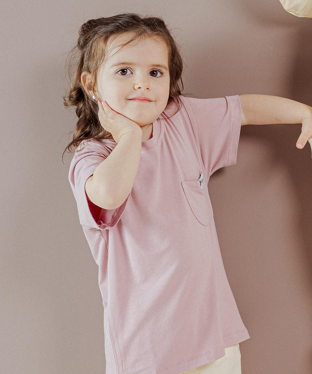 Tot and Posh Oro Rosa / 12-18M T-Shirt De Bambú