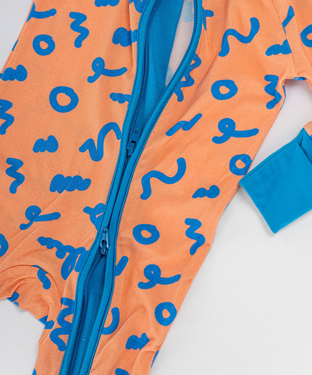 Tot and Posh Romper Garabatos Full Print Anti-Slip - Bambú.
