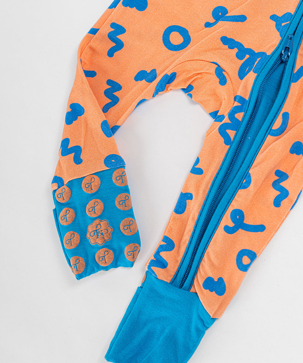 Tot and Posh Romper Garabatos Full Print Anti-Slip - Bambú.