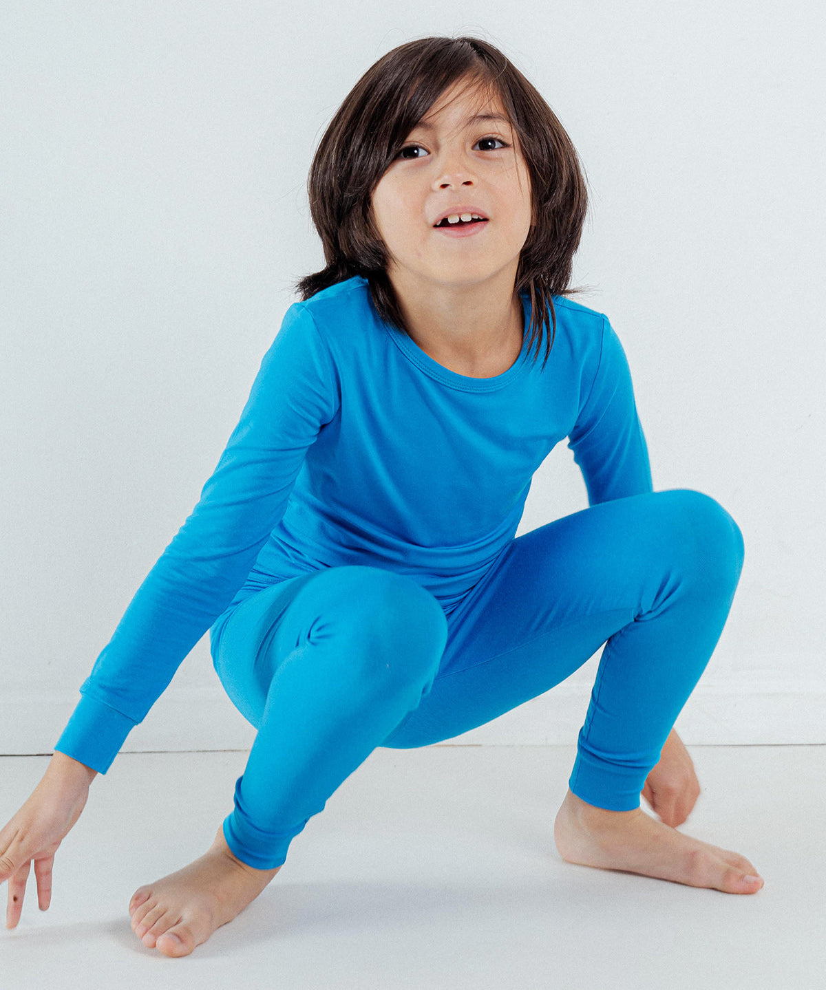 Tot and Posh Azul / 2T Pijama de Bambú 2 Piezas Liso