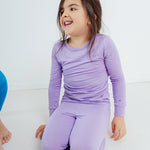 Tot and Posh Lila / 2T Pijama de Bambú 2 Piezas Liso