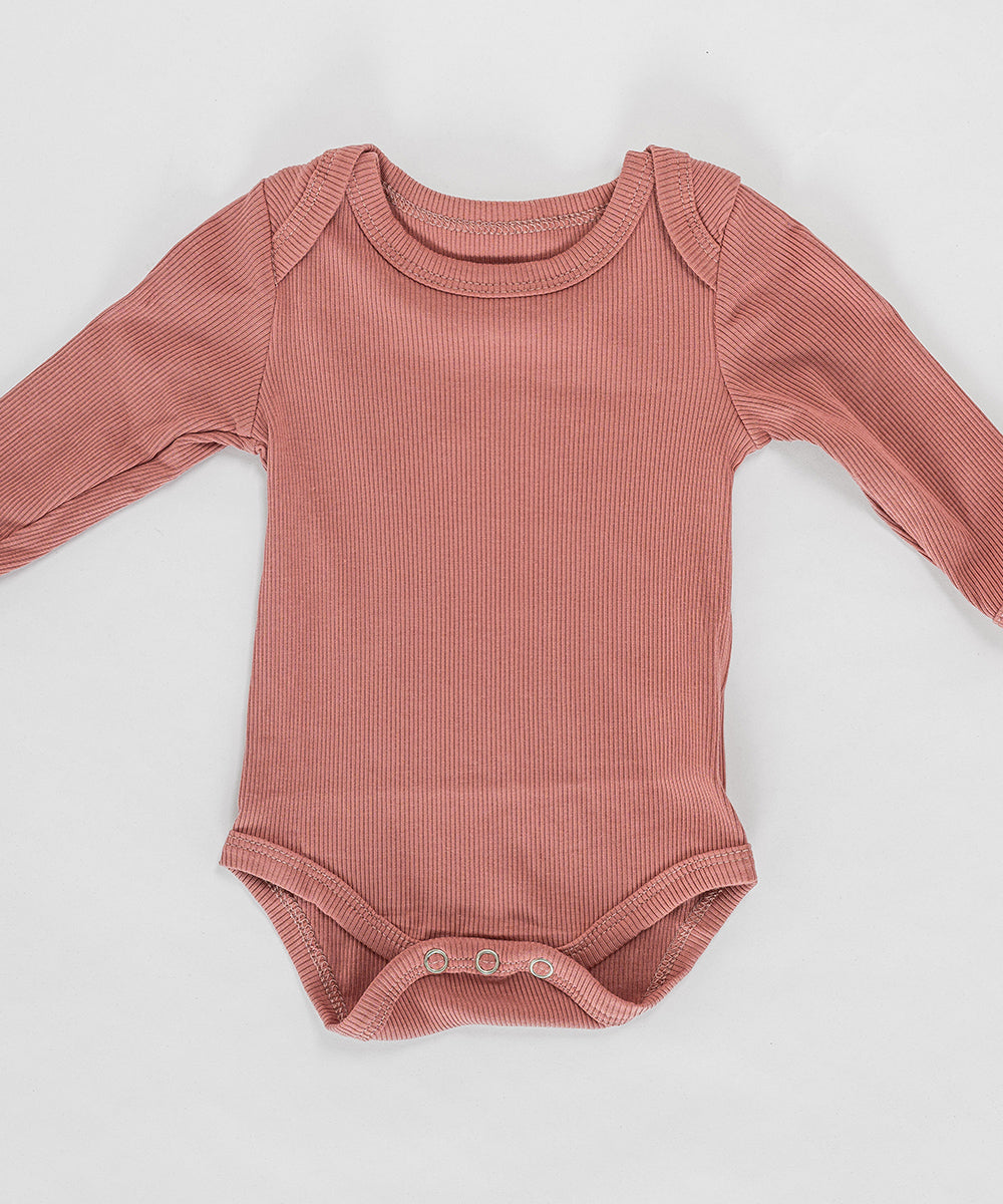 Tot and Posh Old Rose / 0-3M Body de Bambú y algodón Ribbed 250