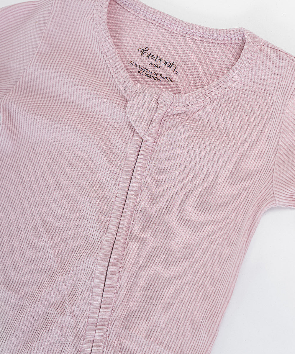 Tot and Posh Romper de Bambú Ribbed.