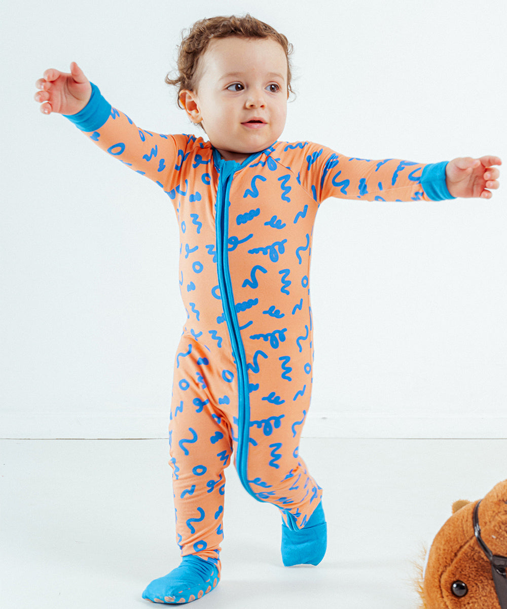 Tot and Posh Romper Garabatos Full Print Anti-Slip - Bambú.